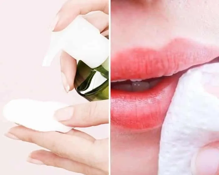 Снятие тинта с губ с помощью средства для демакияжа