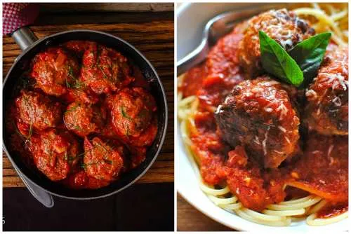Подача в сковороде и со спагетти