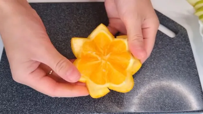 Приготовление из апельсина цветок