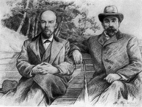 Владимир Ленин с Георгием Плехановым