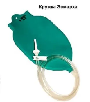 Резиновая кружка Эсмарха зеленого цвета
