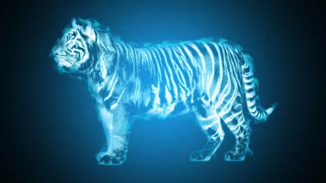 Фото синего тигра