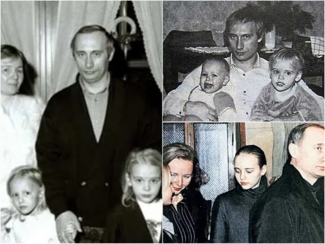 На фото Путин и его дочки.