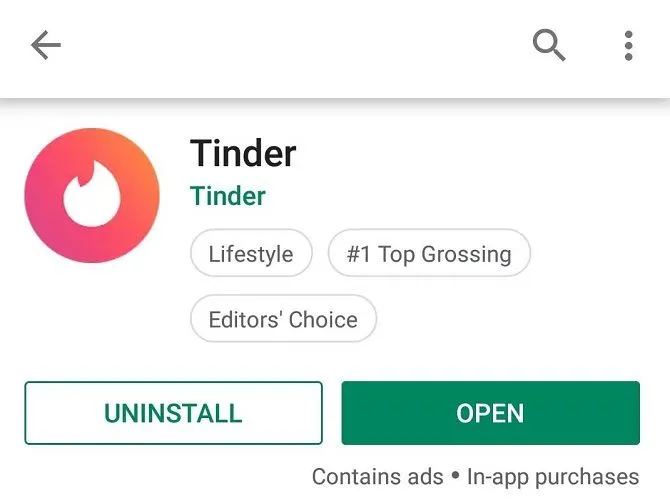 Tinder Google Play Store удалить приложение