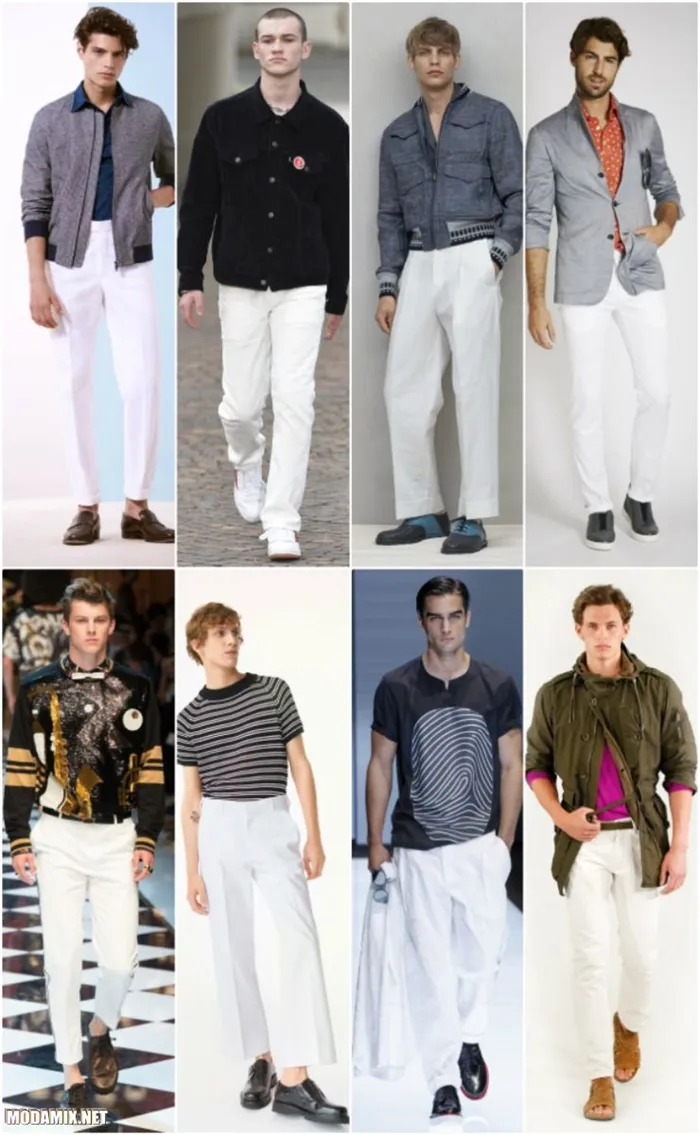 Мужские брюки белого цвета