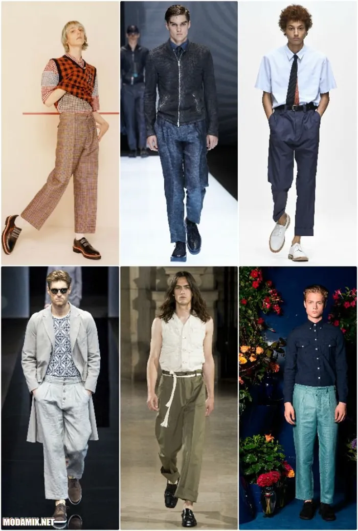 Мужские укороченные брюки прямого кроя - коллекции 2017 года