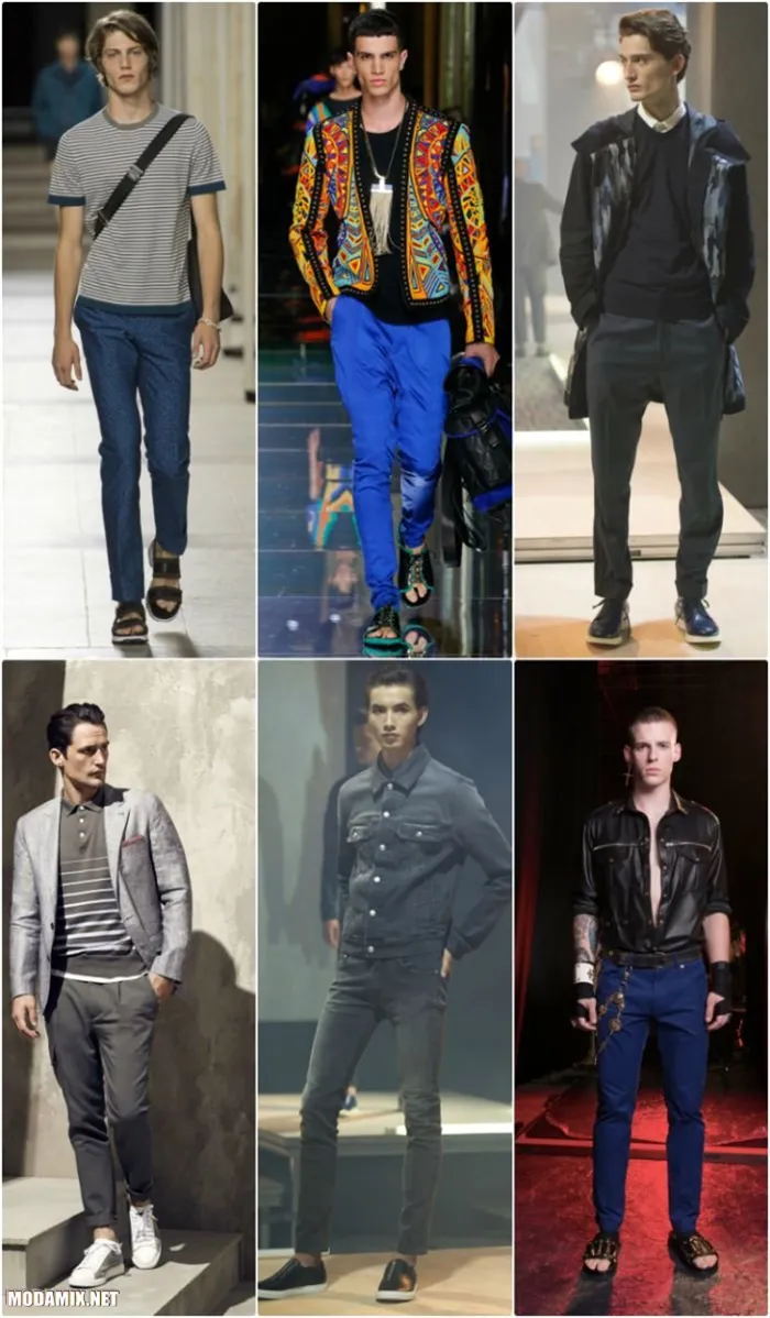 Зауженные к низу мужские брюки 2017 года