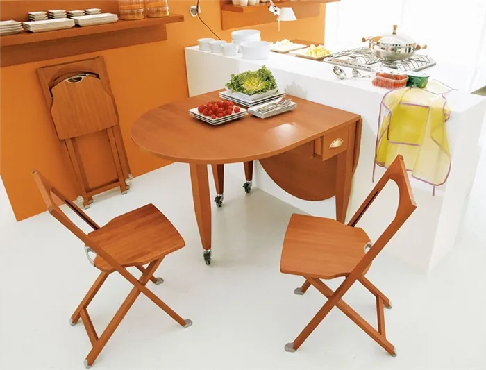 Складные стулья экономия места на кухне