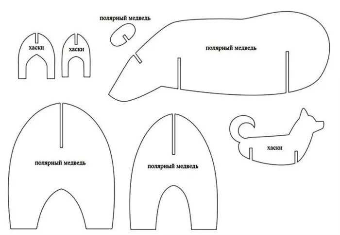 Шаблон хаски и медведей