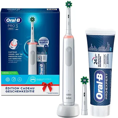 Электрическая зубная щетка Oral-B Pro 3 3800 CrossAction White