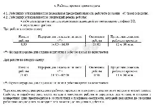 Таблица графика работы на месяц: образец