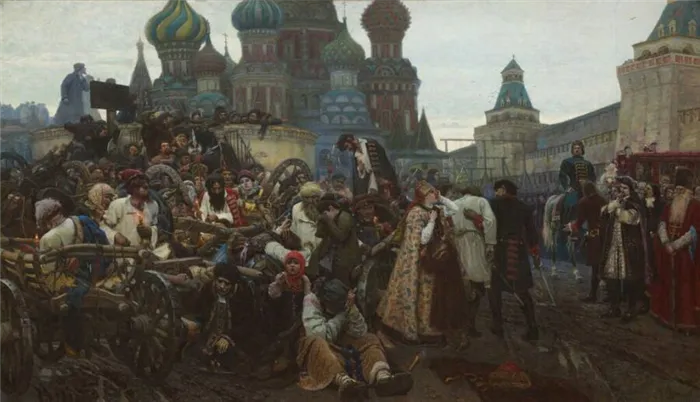 В.И. Суриков Утро стрелецкой казни, 1881 год. Из собрания Третьяковской галереи